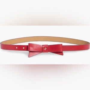 Kate Spade Faux Leather Red Bow Belt